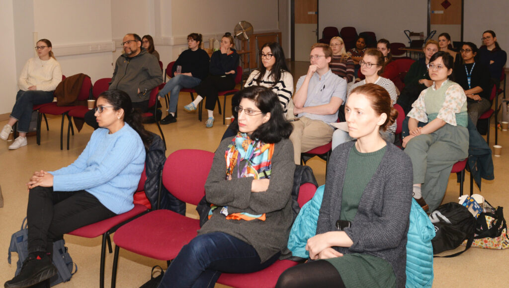 Delegates seated in the lecture room at the start of the course